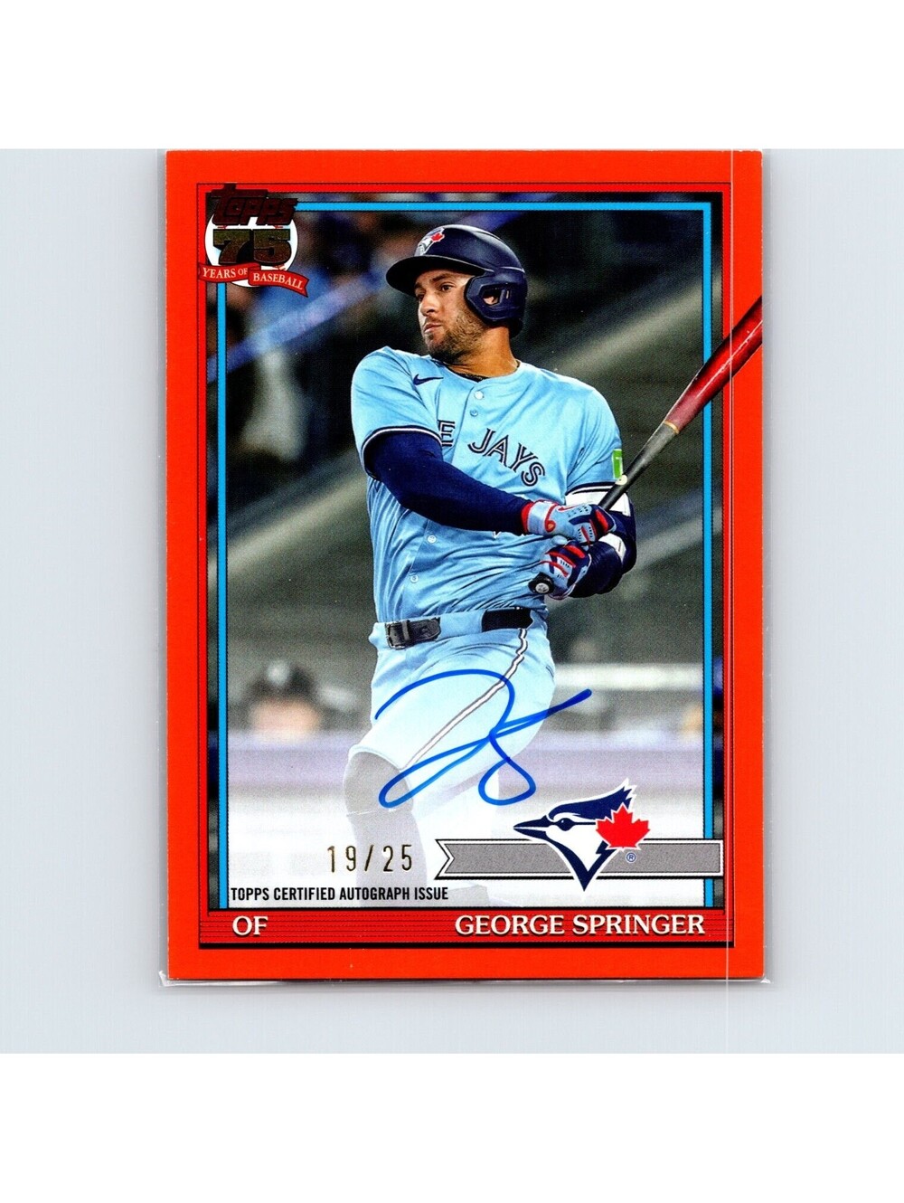 2026 Topps Series 1 Baseball - George Springer 91A-GSP - 1991 Topps Auto Orange